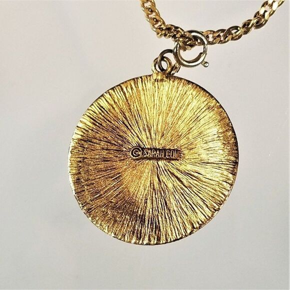 Vintage 1978 Sarah Coventry Safari Medallion Necklace Detachable Pendant - Picture 7 of 9
